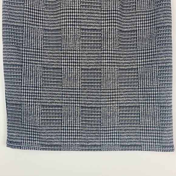 New Loft Gray Black Check Pencil Skirt Elastic Waist Womens Size Small - Picture 10 of 12